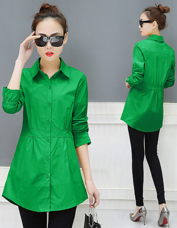 春装衬衫女长袖2018新款韩版宽松打底衫中长款白衬衣百搭小衫上衣