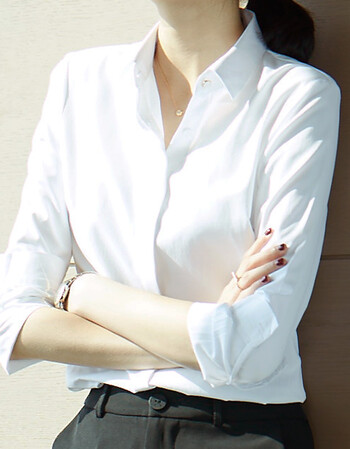 职业正装工作服春装2018新款工装衬衣工服夏季 立领圆角衬衫-加绒加厚