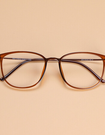 眼镜框防蓝光辐射男女文艺复古全框镜架眼镜成品 茶色 镜架
