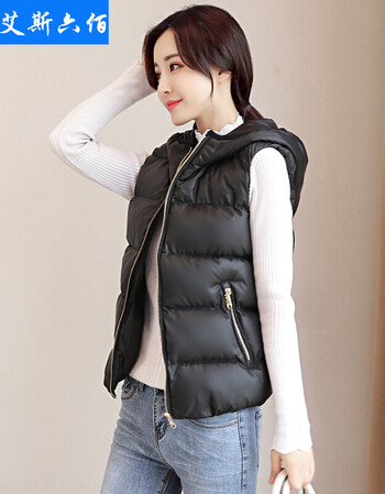 时尚连帽马甲女秋冬短款2017新款修身显瘦羽绒棉马夹背心百搭女士坎肩