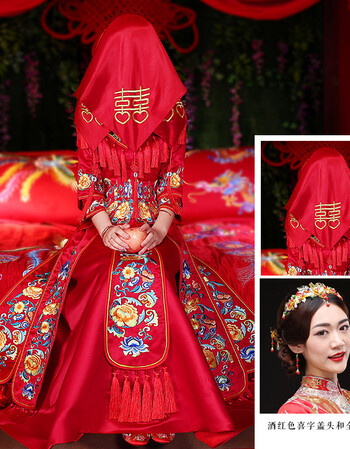 秀禾服新娘2018新款中式礼服古代婚纱凤冠霞