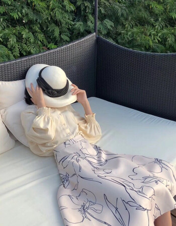 2018春装新款唯美a字大裙摆半身裙 黑色 l