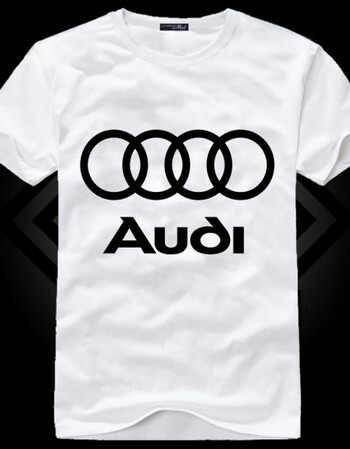 世界名车标志潮款短袖t恤圆领4s店工作服男女款汽车logo衣服 奥迪 xxl