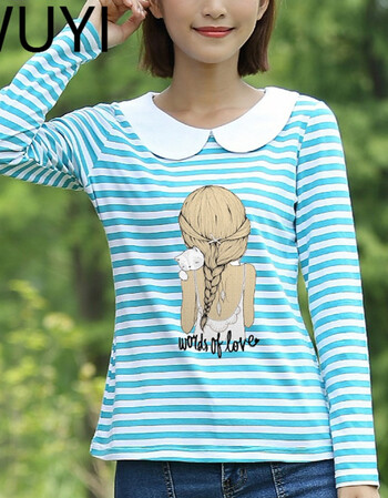 少女装 湖蓝白条纹 m160