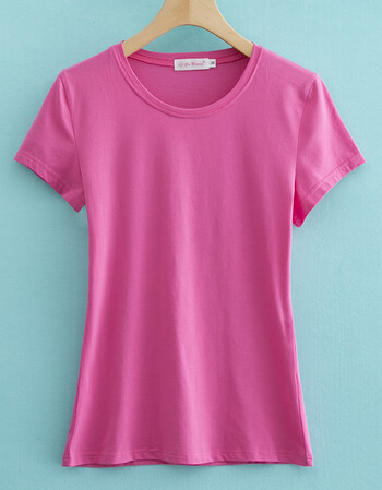 14-16-18岁初高中学生短袖t恤夏季大童少女装韩版纯棉上衣服潮 玫红色