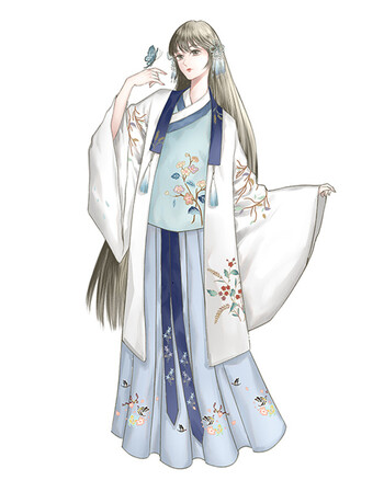 风回雪汉服仙女袄裙斗篷古装冬唐装清新淡雅年会古风演出襦裙魏晋 上