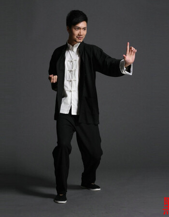 秋季新款民族风男式唐装功夫套咏春拳棉装中式连袖练功服 黑色 m(建议