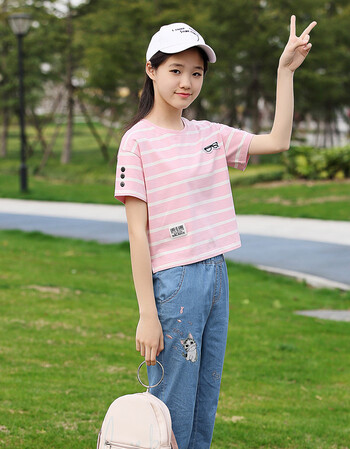 2018新款运动套装女学生夏装初中生少女夏装套装短袖宽松两件套潮初中