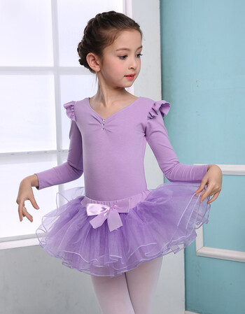 阿坡饵儿童舞蹈服装芭蕾舞裙女童舞蹈服练功服长袖短袖女孩幼儿跳舞