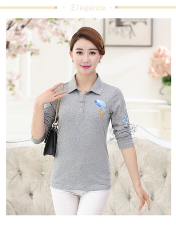 妈妈装全棉女装打底衫长袖 2018春装新款中老年纯棉女t恤修身上衣