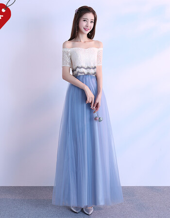 伴娘服夏季2018新款伴娘团礼服姐妹裙学生派对小礼服蓝色蕾丝长款