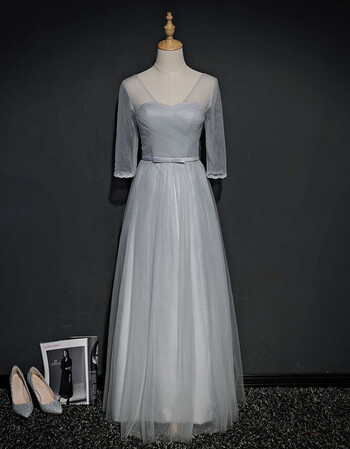 伴娘服长款粉色2018春夏一字肩伴娘团姐妹连衣裙年会晚宴礼服裙 灰色i