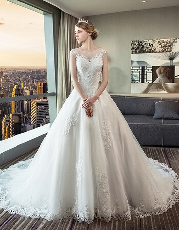 隆创2018新款婚纱新娘结婚礼服拖尾欧美梦幻公主显瘦冬季端庄大气 齐