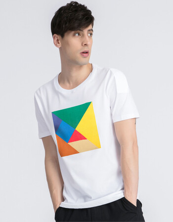 baleno班尼路 男装七巧板印花推广tee w0w m