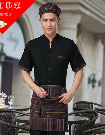 酒店工作服夏装女 火锅饭店工装制服 咖啡厅西餐厅服务员短袖衬衣