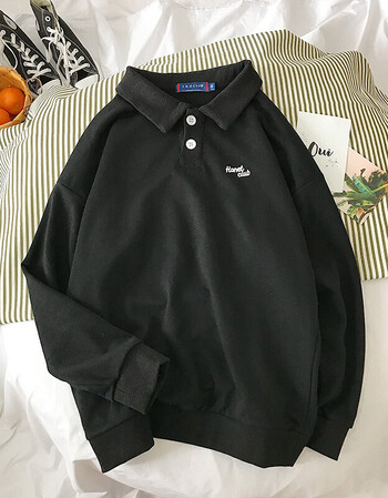 衣服男外套刺绣polo衫长袖t恤男加肥加大码潮胖宽松体恤青年春季装