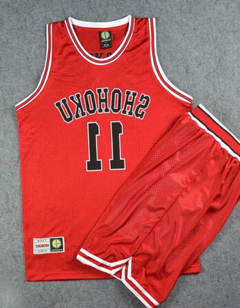 sd灌篮高手球衣队服湘北11号流川枫篮球衣背心篮球服套装训练白色