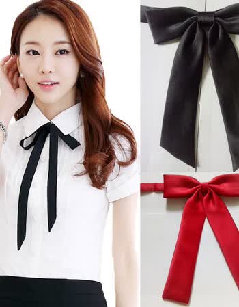 女士黑色领结女森系儿童西装女式演出服丝带配饰韩版休闲正装衬衣 酒