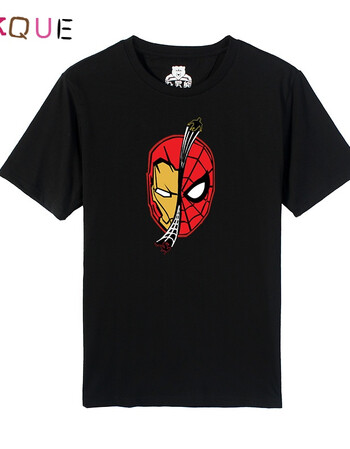 vkque 钢铁侠短袖t恤漫威电影小罗伯特·唐尼同款衣服纯棉学生青少年