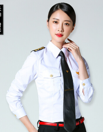 女機長制服飛機師白襯衫女長短袖肩章制服女機師工作服制服套裝潮 女