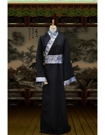 古装男汉服侠客书生演出服毕业拍照班服古代唐装舞台影视剧服装 黑色