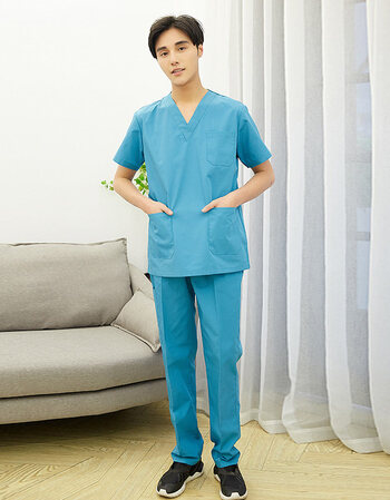 手术衣洗手衣护士服短袖分体套装医生工作服隔离衣手术服男女抖音 湖