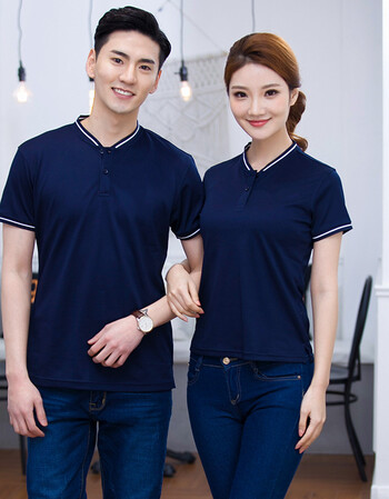 2018新品定制夏季餐饮服务员工作服圆领t恤短袖快餐店网咖超市厨师