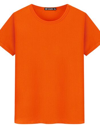 定制t恤衫男文化衫印logo纯棉短袖印花工作服定做diy班服 橙色 xl