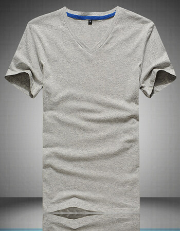 男士短袖t恤圆领宽松汗衫t恤男纯色简约半袖上衣打底衫 lg1065款灰色