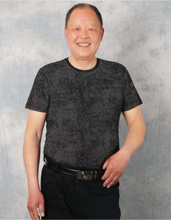 中老年人加肥加大版夏款男装爷爷胖子宽松男士短袖圆领t恤薄棉 灰色款