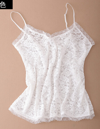 夏尔维纳大码胖mm弹力修身蕾丝吊带背心女打底短款夏季超薄百搭 白色