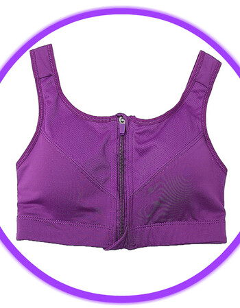 运动文胸无钢圈跑步防震背心式聚拢女瑜伽跳操速干内衣大码 灰色 紫色