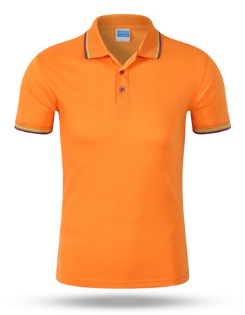 夏季翻领工作服t恤定制logo短袖polo衫印字市员工服广告衫fcx 桔色 s