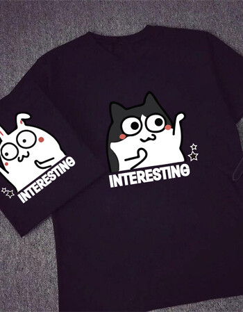 珂梵图可爱情侣装短袖t恤 学生恶搞表情包夏卡通萌贱兔子猫咪男女