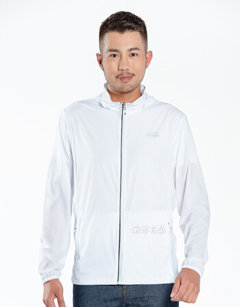 超薄款透气防晒衣男士户外皮肤衣中老年外套大码爸爸装防晒服 白色-男