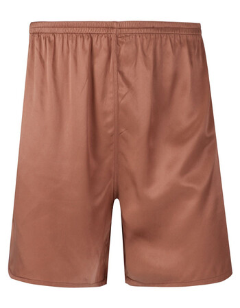 桑蚕丝夏男士短裤真丝休闲短裤平角家居裤内裤舒适 咖啡色 185(xxxl)