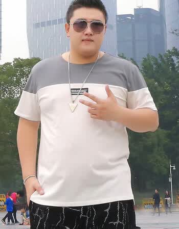 胖子短袖t恤男士加肥加大 半袖潮t上衣 bt9009图片色 6xl(245-265斤)