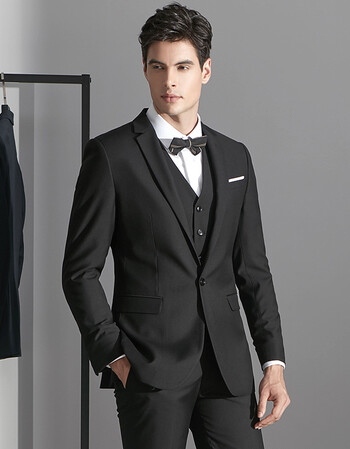 罗蒙2018新品旗舰西服套装男士三件套商务正装职业西装修身伴郎新郎