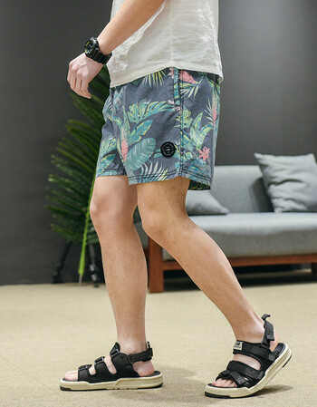 夏季新款宽松海滩大花裤衩男日系潮流印花短裤青年休闲速干沙滩裤