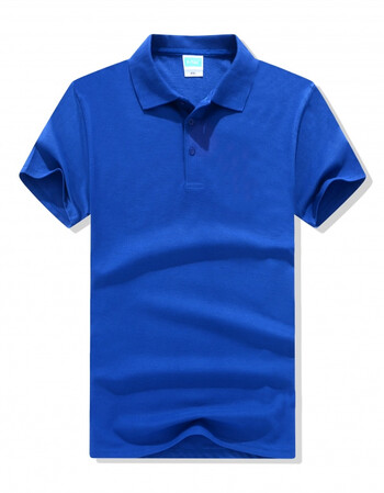 翻领短袖polo衫企业t恤工衣服广告文化衫diy印logo字丅恤男女 宝蓝色