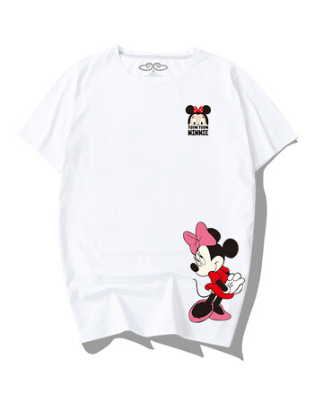 欧美米奇t恤女情侣短袖男迪士尼米老鼠t恤潮牌ins七夕情人节礼物 白