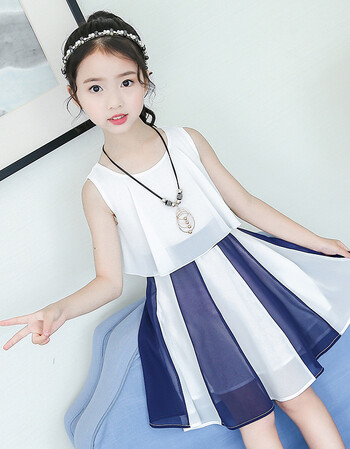 夏季女童装小孩子连衣裙8女孩夏季夏天公主长裙子 白色 140cm(140cm