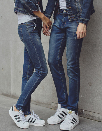 韩版情侣牛仔裤男女2018春秋新款潮流时尚小脚青年学生秋季长裤子 809