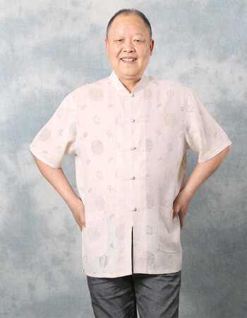 胖人中老年人夏装亚麻加肥加大码胖人唐装短袖衬衫男肥佬太极服送爷爷