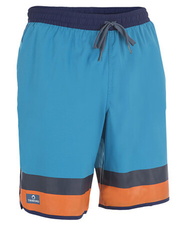 沙滩裤男速干海边五分裤宽松短裤夏季 tribord 浅蓝色条纹 l