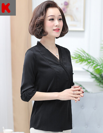 pk 2018新款中老年女春装长袖t恤35岁45中年妈妈夏装薄款打底衫上衣