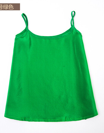 女童真丝吊带衫夏季桑蚕丝儿童女宝宝无袖小背心婴儿内衣 绿色 90