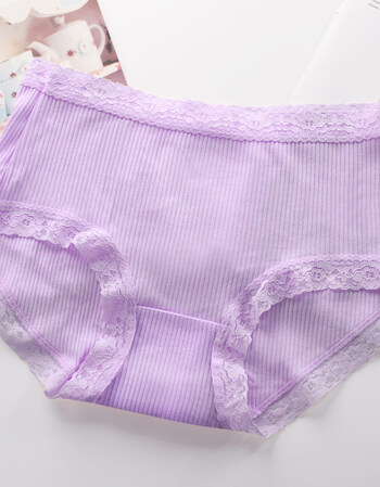 北极绒内裤女纯棉档中腰女士蕾丝性感全棉中腰少女生无痕三角裤头 301