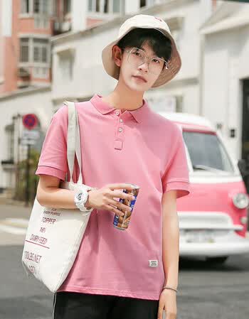 又亦polo衫男2018夏季新品男士短袖日系翻领五分袖t恤衫休闲百搭半袖