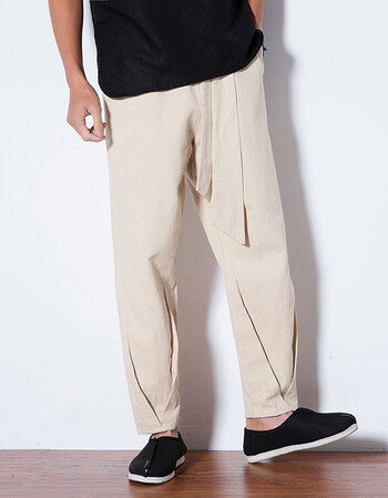 含灵 休闲裤男2018夏季新款韩版修身潮流百搭青春休闲裤子 卡其色 m